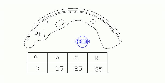 KIA PRIDE Estate MAZDA 121 FORD Festiva Zapatas de freno FMSI: 1406-S595 OEM: KK150-26-38Z FSB264 K3369 GS8519, OK-BS029